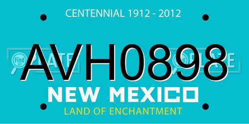 AVH0898 New Mexico License Plate