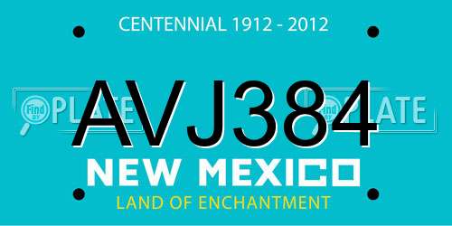 AVJ384 New Mexico License Plate