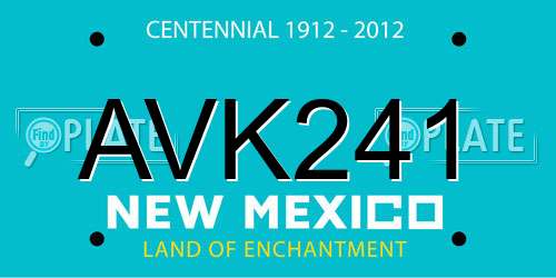 AVK241 New Mexico License Plate