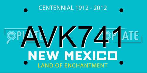 AVK741 New Mexico License Plate