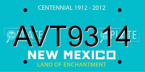 AVT9314 New Mexico License Plate