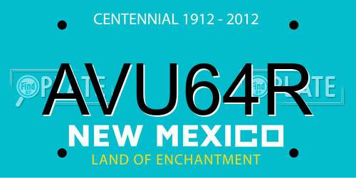 AVU64R New Mexico License Plate