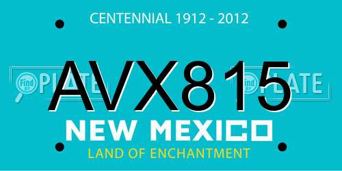 AVX815 New Mexico License Plate