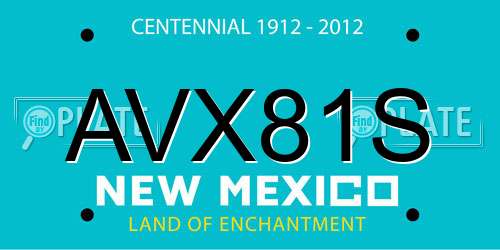 AVX81S New Mexico License Plate