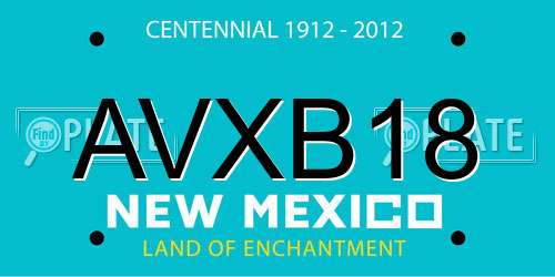 AVXB18 New Mexico License Plate