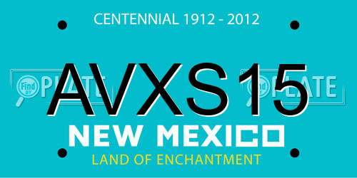 AVXS15 New Mexico License Plate