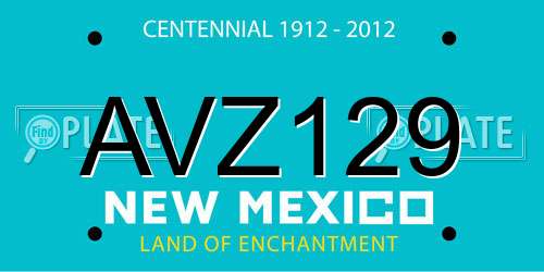 AVZ129 New Mexico License Plate