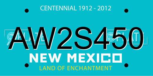 AW2S450 New Mexico License Plate