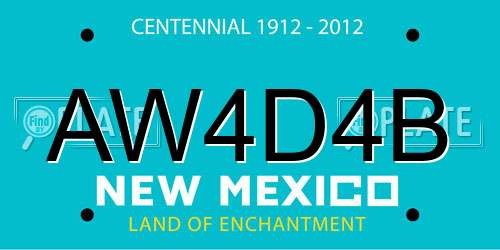 AW4D4B New Mexico License Plate
