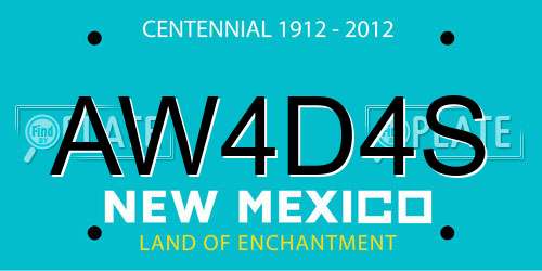 AW4D4S New Mexico License Plate