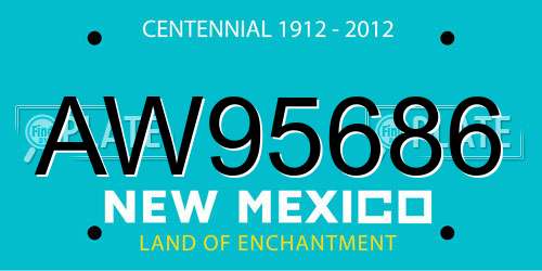 AW95686 New Mexico License Plate