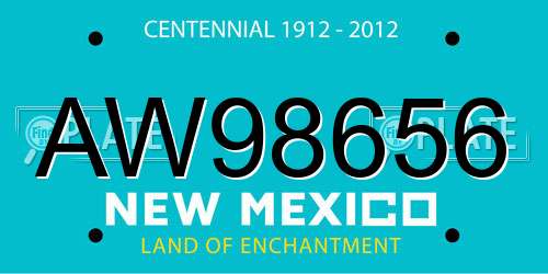 AW98656 New Mexico License Plate