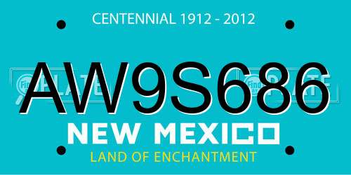AW9S686 New Mexico License Plate