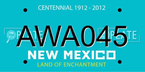 AWA045 New Mexico License Plate