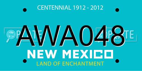 AWA048 New Mexico License Plate