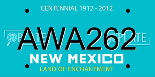 AWA262 New Mexico License Plate