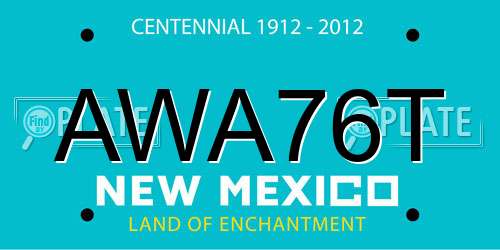 AWA76T New Mexico License Plate