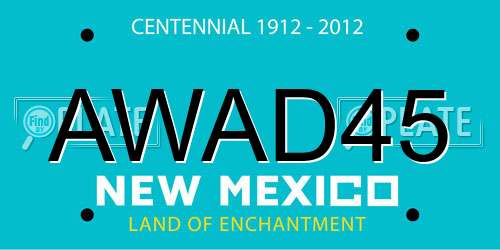 AWAD45 New Mexico License Plate