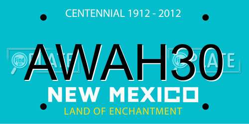 AWAH30 New Mexico License Plate