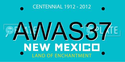 AWAS37 New Mexico License Plate