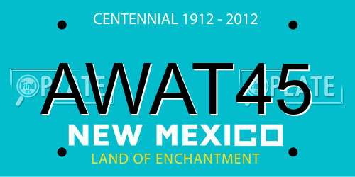 AWAT45 New Mexico License Plate