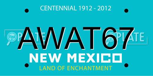 AWAT67 New Mexico License Plate