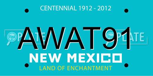 AWAT91 New Mexico License Plate