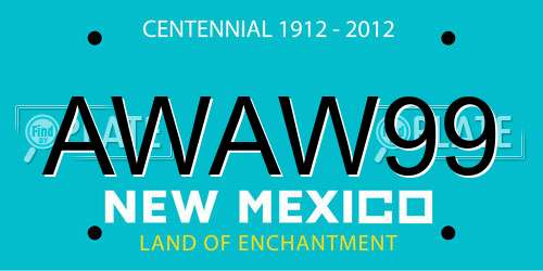 AWAW99 New Mexico License Plate