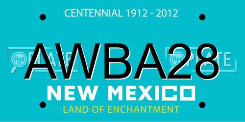 AWBA28 New Mexico License Plate