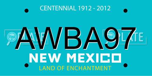 AWBA97 New Mexico License Plate