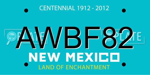 AWBF82 New Mexico License Plate