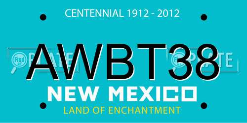 AWBT38 New Mexico License Plate