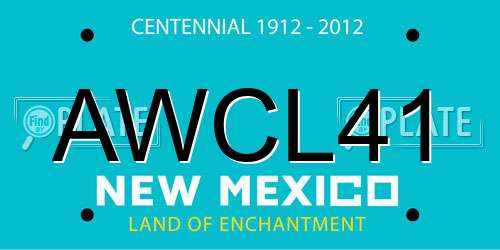 AWCL41 New Mexico License Plate