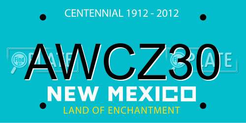 AWCZ30 New Mexico License Plate