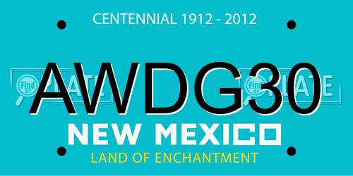 AWDG30 New Mexico License Plate