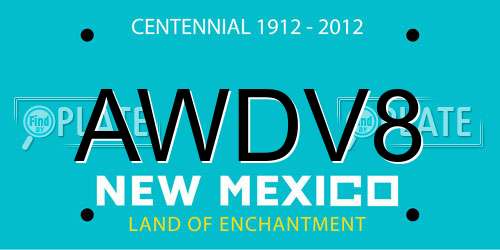 AWDV8 New Mexico License Plate