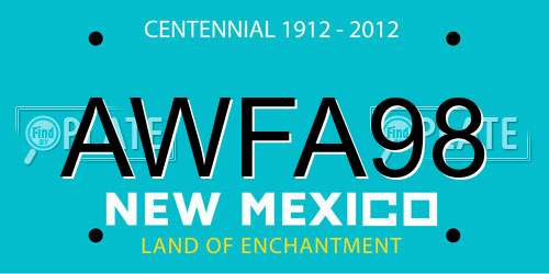 AWFA98 New Mexico License Plate