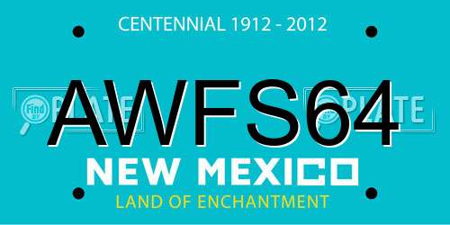 AWFS64 New Mexico License Plate