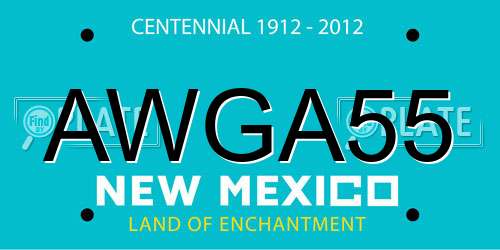 AWGA55 New Mexico License Plate