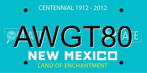 AWGT80 New Mexico License Plate