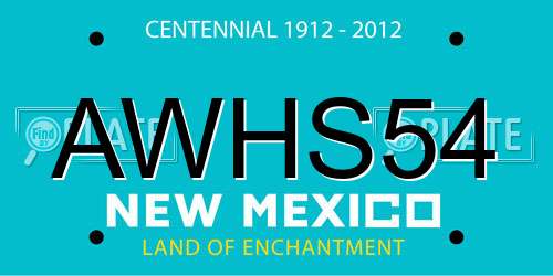 AWHS54 New Mexico License Plate
