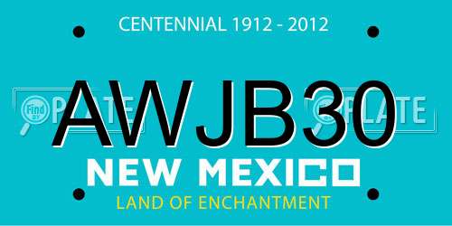 AWJB30 New Mexico License Plate