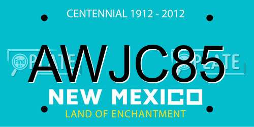 AWJC85 New Mexico License Plate