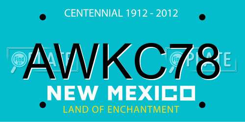 AWKC78 New Mexico License Plate