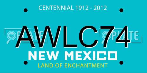 AWLC74 New Mexico License Plate