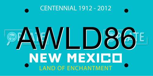 AWLD86 New Mexico License Plate