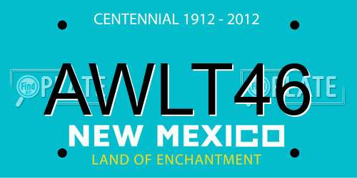 AWLT46 New Mexico License Plate