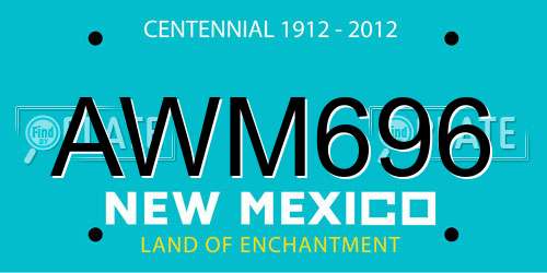 AWM696 New Mexico License Plate