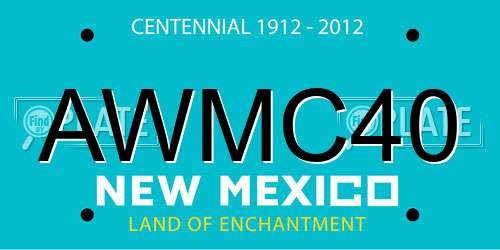 AWMC40 New Mexico License Plate