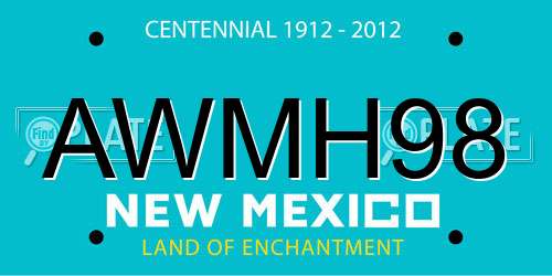 AWMH98 New Mexico License Plate